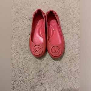Micheal Kors Red flats. Only worn twice. Like New